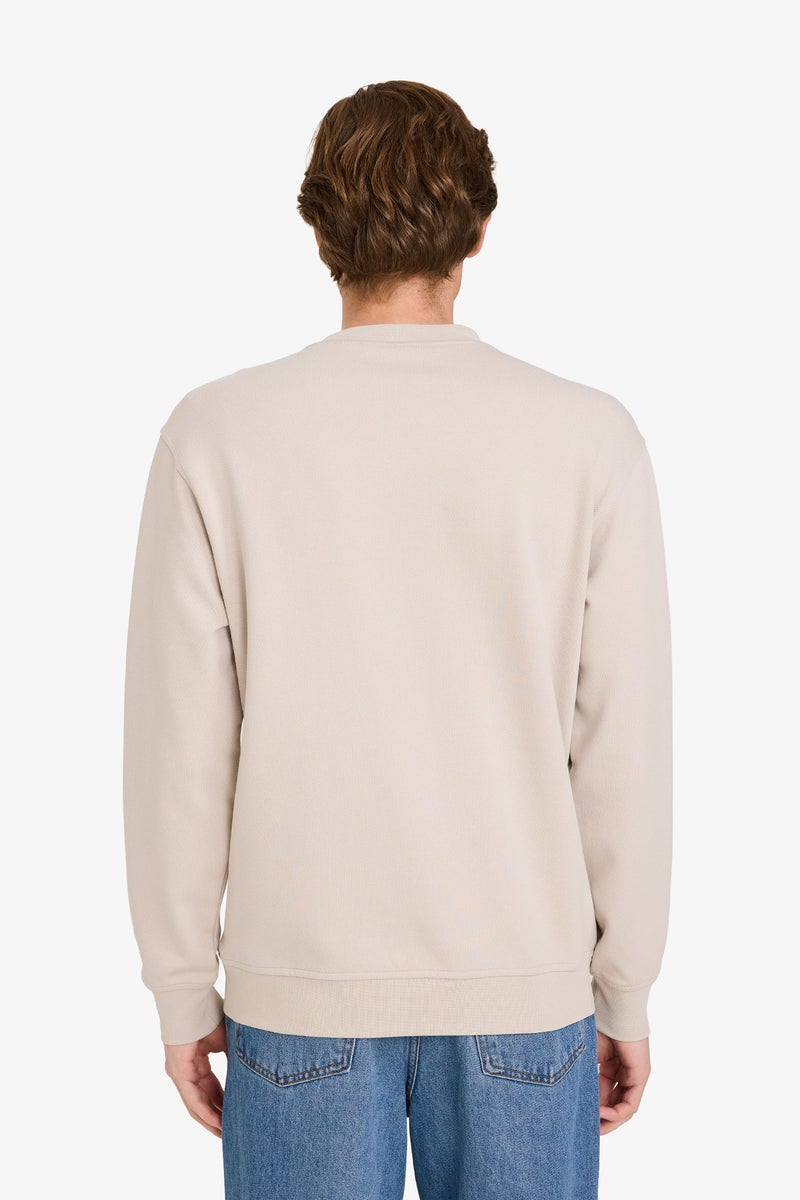 DeFacto Beige Man Basic Crew Neck Sweatshirt Casual - Image 5